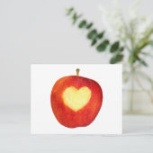 Apple Heart Postcard Postkarte (Stehend Vorderseite)
