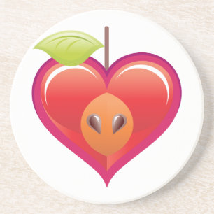 Apple Heart Sandstein Untersetzer