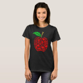 Apple Hearts Background Valentine's Day Teacher St T-Shirt (Vorne ganz)