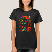 Apple Hello Second Grade 2nd First Day Of School T-Shirt (Vorderseite)
