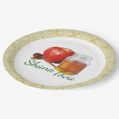 Apple Honey Brocade Rosh Hashanah Papierplatte Pappteller (Schrägansicht)