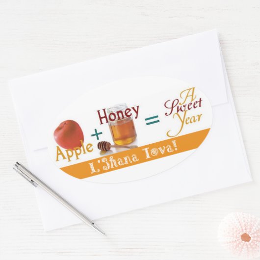 Apple Honey Sweet Year Ovaler Aufkleber (Umschlag)