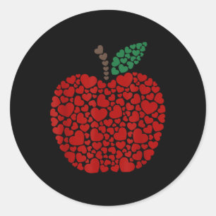 Apple Hört Valentinstag Lehrer Schüler Runder Aufkleber