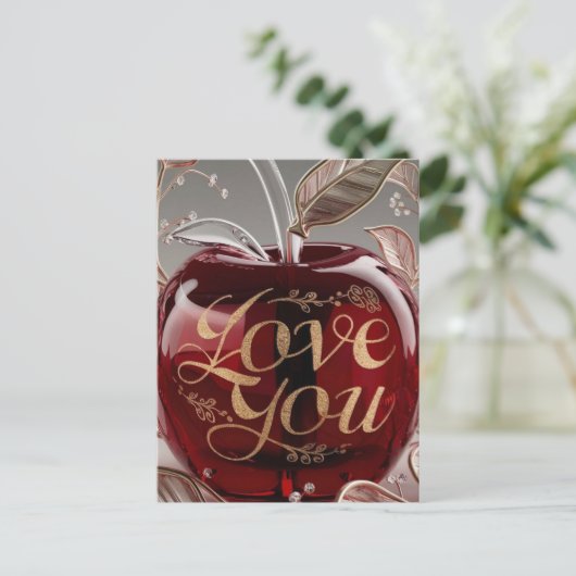 Apple, ich Liebe Sie Postkarte (Stehend Vorderseite)