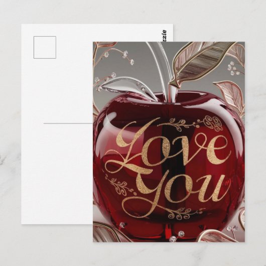 Apple, ich Liebe Sie Postkarte (Vorne/Hinten)