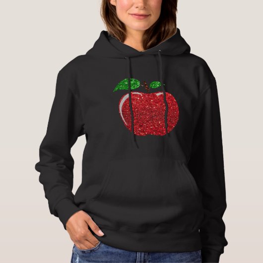 Apple Imitate Roter Glitzer Hoodie (Vorderseite)