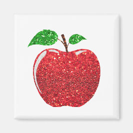 Apple Imitate Roter Glitzer Magnet