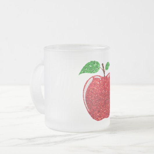 Apple Imitate Roter Glitzer Mattglastasse (Vorderseite Links)