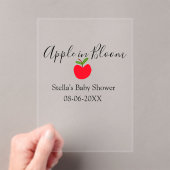 Apple in bloom baby shower red apple name date  acryleinladungen (Insitu (Handheld))