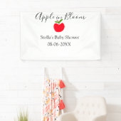 Apple in bloom baby shower red apple name date banner (Insitu)