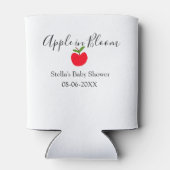 Apple in bloom baby shower red apple name date dosenkühler (Rückseite)