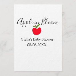 Apple in bloom baby shower red apple name date  einladung