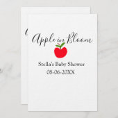Apple in bloom baby shower red apple name date einladung (Vorne/Hinten)