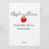 Apple in bloom baby shower red apple name date einladung (Rückseite)