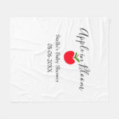 Apple in bloom baby shower red apple name date fleecedecke (Vorderseite (Horizontal))