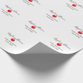 Apple in bloom baby shower red apple name date geschenkpapier (Ecke)