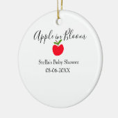 Apple in bloom baby shower red apple name date keramik ornament (Links)