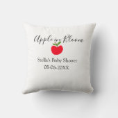 Apple in bloom baby shower red apple name date  kissen (Rückseite)