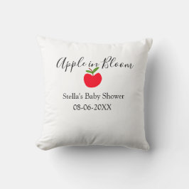 Apple in bloom baby shower red apple name date  kissen