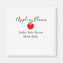 Apple in bloom baby shower red apple name date  magnet