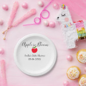 Apple in bloom baby shower red apple name date  pappteller (Party)