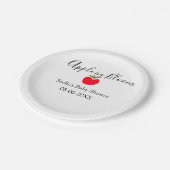 Apple in bloom baby shower red apple name date  pappteller (Schrägansicht)