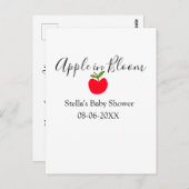 Apple in bloom baby shower red apple name date postkarte (Vorne/Hinten)