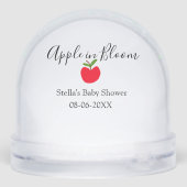 Apple in bloom baby shower red apple name date  schneekugeln (Rückseite)