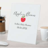 Apple in bloom baby shower red apple name date  sockelschild (In Situ)