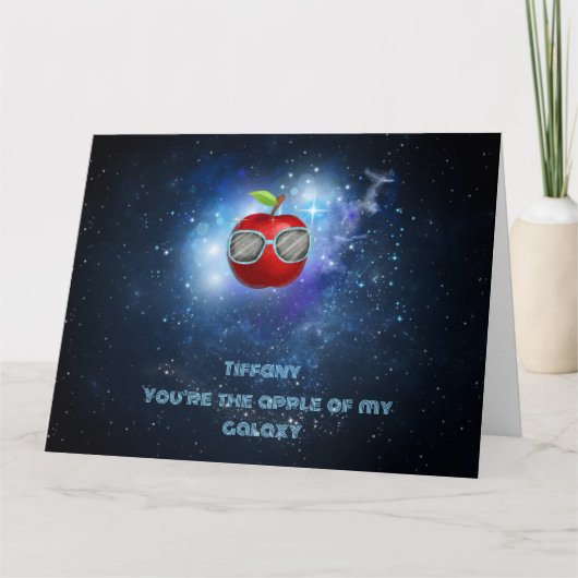 Apple in der dankbaren Galaxy Danke-Card Dankeskarte (Vorderseite)