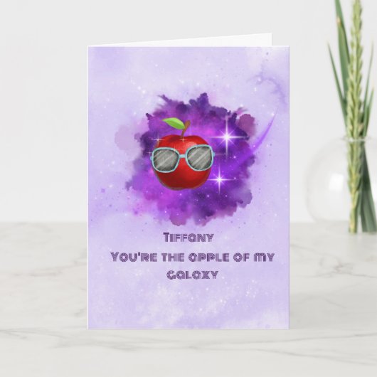 Apple in der dankbaren Galaxy Danke-Card Dankeskarte (Vorderseite)