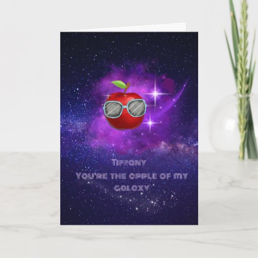 Apple in der dankbaren Galaxy Danke-Card Dankeskarte (Vorderseite)