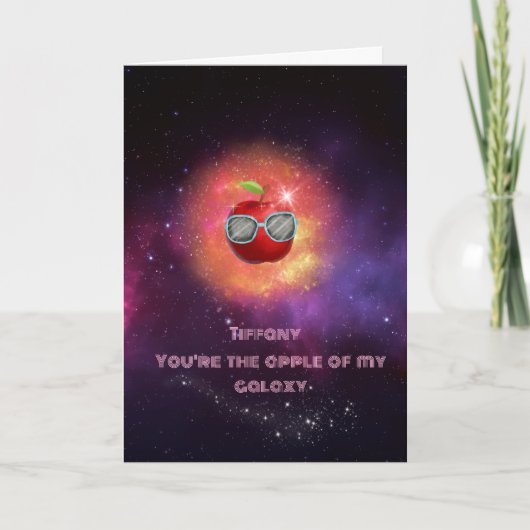 Apple in der dankbaren Galaxy Danke-Card Dankeskarte (Vorderseite)