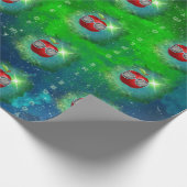 Apple in einem dankbaren Galaxy Wrapping Paper Geschenkpapier (Ecke)
