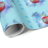 Apple in einem dankbaren Galaxy Wrapping Paper Geschenkpapier (Rolleneckpunkt)