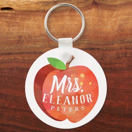 Apple-Individuelle Name des Lehrers Schlüsselanhänger (Vorderseite)