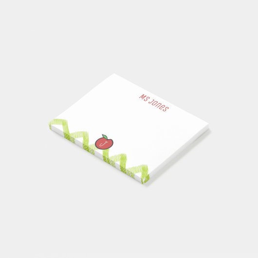 Apple Individuelle Name Monogram Post it® Notes Post-it Klebezettel (angewinkelt)