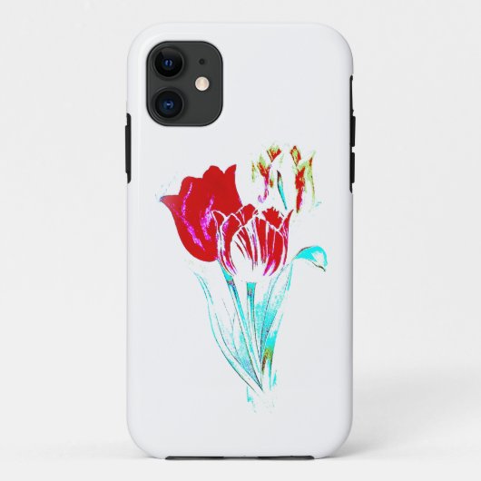 Apple iPhone 11 Hülle Blumen Design Stil (Rückseite)