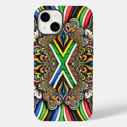 Apple iPhone 14 Case-Mate Südafrikanische Farben Hülle (Rückseite)