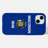 Apple iPhone 15 Case-Mate, Flagge von Wisconsin Case-Mate iPhone Hülle (Rückseite (Horizontal))
