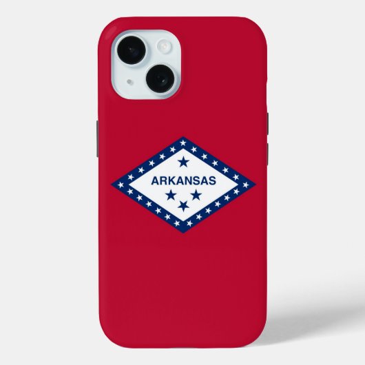 Apple iPhone 15 Case-Mate mit Arkansas-Flagge Hülle (Rückseite)