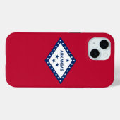 Apple iPhone 15 Case-Mate mit Arkansas-Flagge Hülle (Rückseite (Horizontal))