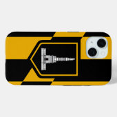 Apple iPhone 15 Case-Mate mit Baltimore-Flagge Hülle (Rückseite (Horizontal))
