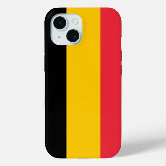 Apple iPhone 15 Case-Mate mit belgischer Flagge Hülle (Rückseite)