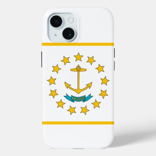 Apple iPhone 15 Case-Mate mit der Flagge von Rhode Hülle (Rückseite)