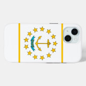Apple iPhone 15 Case-Mate mit der Flagge von Rhode Hülle (Rückseite (Horizontal))