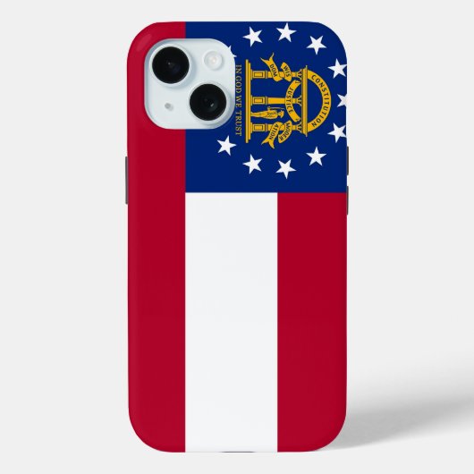 Apple iPhone 15 Case-Mate mit georgischer Flagge Hülle (Rückseite)