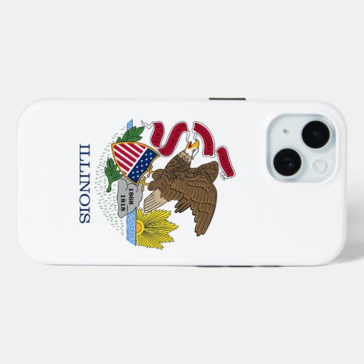 Apple iPhone 15 Case-Mate mit Illinois-Flagge Case-Mate iPhone Hülle (Rückseite (Horizontal))