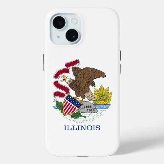 Apple iPhone 15 Case-Mate mit Illinois-Flagge Hülle (Rückseite)