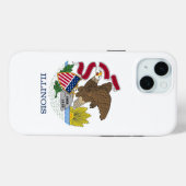 Apple iPhone 15 Case-Mate mit Illinois-Flagge Hülle (Rückseite (Horizontal))